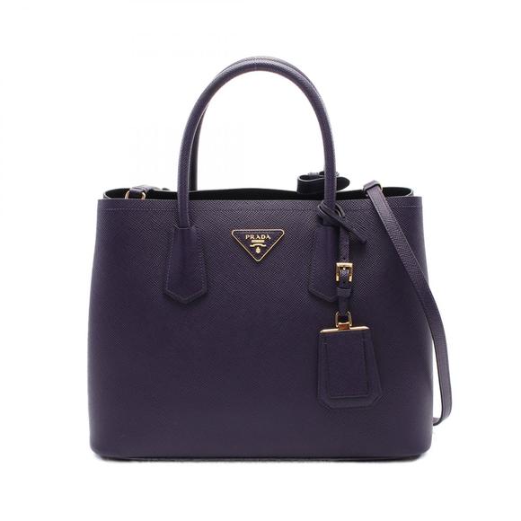 Prada Saffiano Cuir Tote Bag Leather Purple - Picture 1 of 7